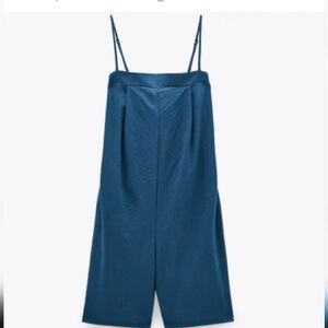 ZARA Romper Spaghetti Straps, Deep Teal, Size S